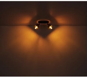 Globo 15560-2 - Faretto MILLEY 2xE27/40W/230V nero/ottone