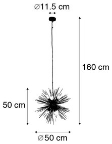 Lampada a sospensione Art Déco oro 6 luci - Broom