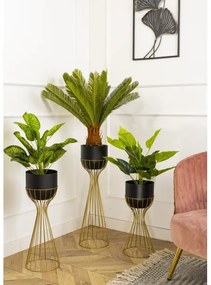 Vaso da fiori in metallo LOFT 68x20 cm oro/nero