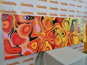 Quadro su tela – Arte creativa in sfumature di rosso e giallo