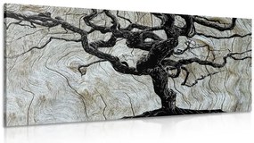 Stampa su tela – Albero astratto su legno