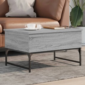 Tavolino Salotto Grigio Sonoma 70x50x40 Cm Multistrato Metallo /