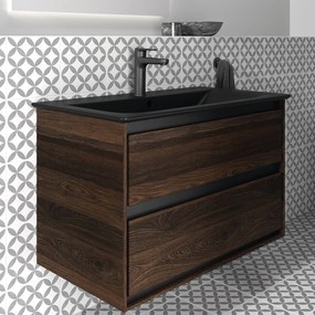 Lavabo nero opaco in ceramica 84x46 cm Silk Black - Ideal Standard