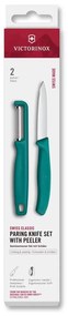 Victorinox - Set con coltello da cucina e pelaverdure SWISS CLASSIC turchese