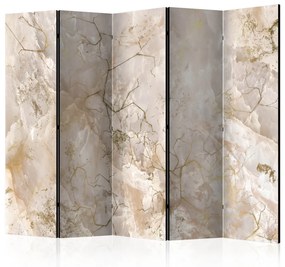 Paravento design Sogno dorato II (3 pezzi) - astrazione con texture di marmo