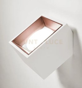 Nasso applique da parete 1 luce attacco gx53 quadrata rame in gesso...