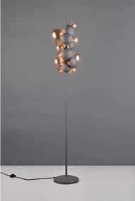Lampada da terra con paralume in vetro grigio-oro (altezza 155 cm) Bubble - Trio Select