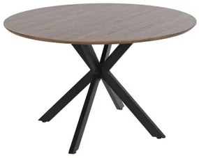 Tavolo da Pranzo Home ESPRIT Marrone Nero Ferro Legno MDF 120 x 120 x 75 cm