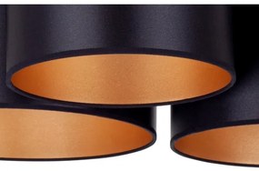 Duolla - Lampadario a plafone ROLLER TRIO SHINY 3xE27/15W/230V nero/oro