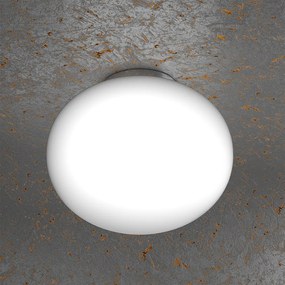 Plafoniera Contemporanea Soft Metallo Cromo Vetro Acidato Opaco 1 Luce E27 35Cm