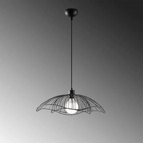 Lampadario nero con paralume in metallo ø 50 cm Farac – Opviq lights