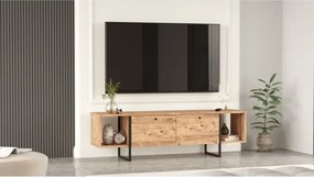 Mobile TV Da Terra 160 Cm Stile Industrial Con Ante A Ribalta Icaro Rovere