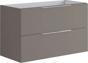Cassettone bagno Brera 2 cassetti P 45.5 x L 99.5 x H 60 cm laccato opaco grigio londra