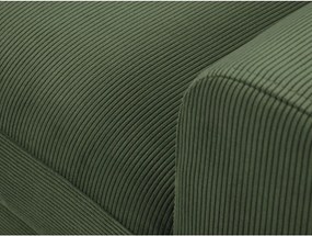 Divano angolare verde allungabile e con contenitore (con penisola a sinistra/con chaise lounge) con rivestimento in velluto a coste Kyoto – Cosmopolitan Design