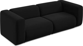 Divano nero con rivestimento in velluto 228 cm Ekahi – Makamii