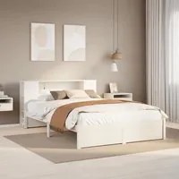 Letto Libreria senza Materasso Bianco 160x200 cm Legno di Pino 3322364