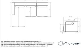 Divano angolare componibile verde (con penisola a sinistra) Flex Felix – Miuform