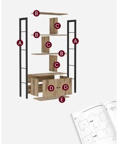 Libreria NAVARO marrone/nero