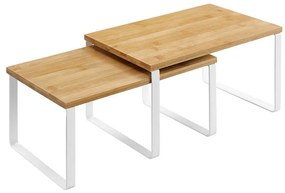 Set da 2 mensole portaoggetti MARGE, bianco/marrone