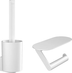 Kit Toilette Con Portarotolo E Portascopino Wc Bianco Opaco Hansgrohe Wallstoris 27969700