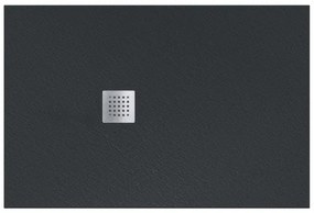 Piatto doccia in resina Strato nero L 170 x L 80 x H 3.2 cm effetto pietra