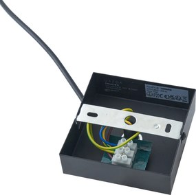 Alimentatore per binario monofase con piastra di montaggio quadrata nero - Iconic