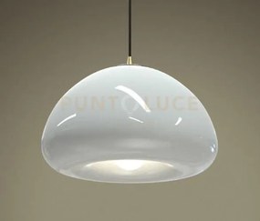 Luxor-g sospensione 1 luce in vetro grigio con particolare in otton...