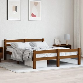 Giroletto Senza Materaso Ambrato İn Legno Di Pino 140x200 Cm /