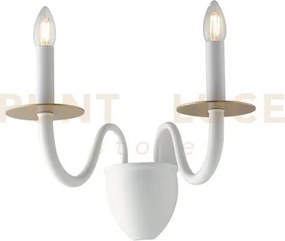 Applique a parete armstrong bianca e oro 2 luci attacco e14 45x26x3...