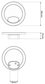Applique LED 12W Circolare IP65 CCT con LED OSRAM - Antracite
