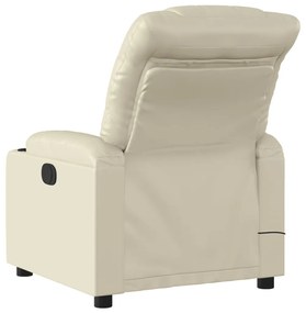 Poltrona da massaggiante reclinabile crema similpelle