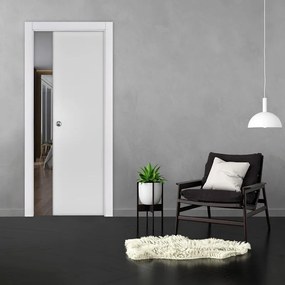 Porta interna scorrevole Spidy in MDF rivestito melamina colore bianco, L 90 x H 200 cm, apertura reversibile
