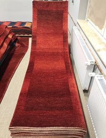 Loribaft Tappeto 280 x 80 Rosso (Iran) Annodato A Mano