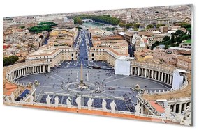 Quadro di vetro Panorama di piazza del vaticano a roma 100x50 cm