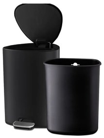 Cestino per la spazzatura nero opaco in acciaio con pedale 5 l EasyStore Luxe – Joseph Joseph