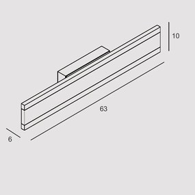 Applique Contemporanea Rail Alluminio Rame Opaco Led 34W