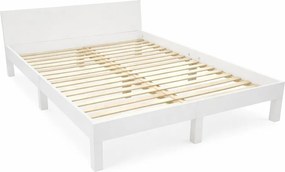 Letto matrimoniale bianco in legno di faggio con griglia 160x200 cm Dabi - Ragaba