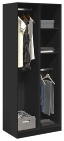 Armadio Nero 80x50x200 Cm İn Legno Multistrato /