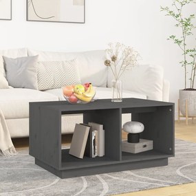 Tavolino da salotto grigio 80x50x40 cm legno massello di pino