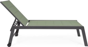 Sdraio da giardino verde in metallo regolabile Hilde – Bizzotto