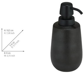 Dispenser di sapone in ceramica nera 490 ml Nerno - Wenko