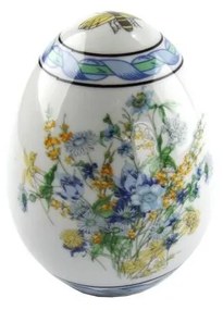 Uovo Decorativo in Ceramica Blue Flower - Made in Italy