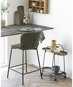 Sgabello da bar verde scuro imbottito (altezza della seduta 65 cm) Maceda – House Nordic