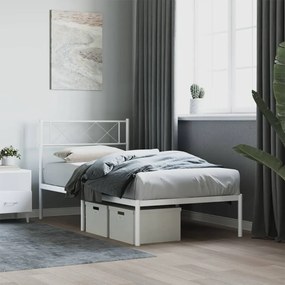 Giroletto con testiera metallo bianco 107x203 cm