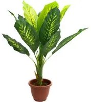 Pianta finta artificiale Dieffenbachia 90 cm con vaso - P03