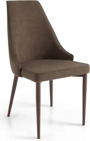 Sedia tessuto Marrone - gambe metallo NELLI 2 sedie