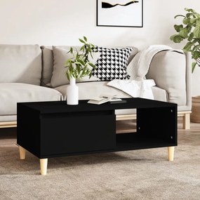 Tavolino Da Salotto Nero 90x50x36,5 Cm İn Legno Multistrato /