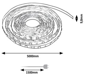Rabalux 79021 - Striscia LED RGBW dimmerabile 21W 230V 5m IP67 + telecomando