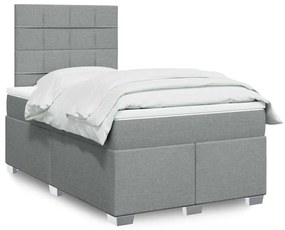 Giroletto A Molle Con Materasso Grigio Chiaro 120x200cm Tessuto /