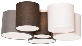 Plafoniera bianca, grigia e marrone a 6 luci - Multidrum